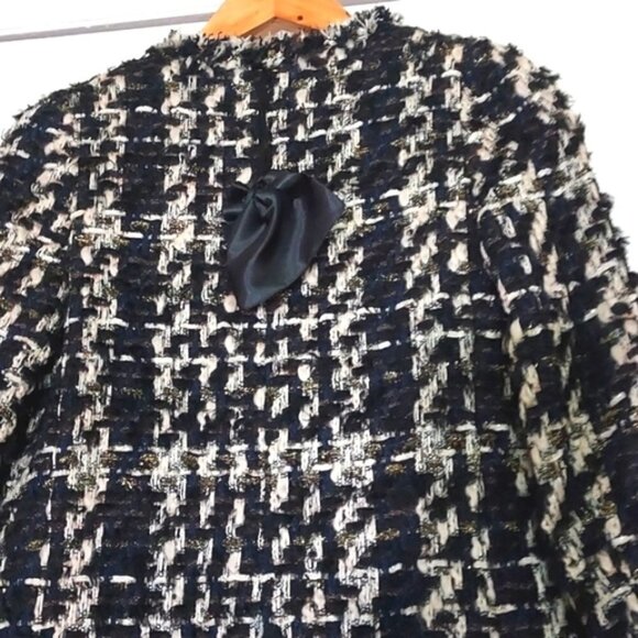 NWOT Amen Wardy Aspen Metallic Tweed Mid Length Designer Jacket Size FR40 - Picture 8 of 17